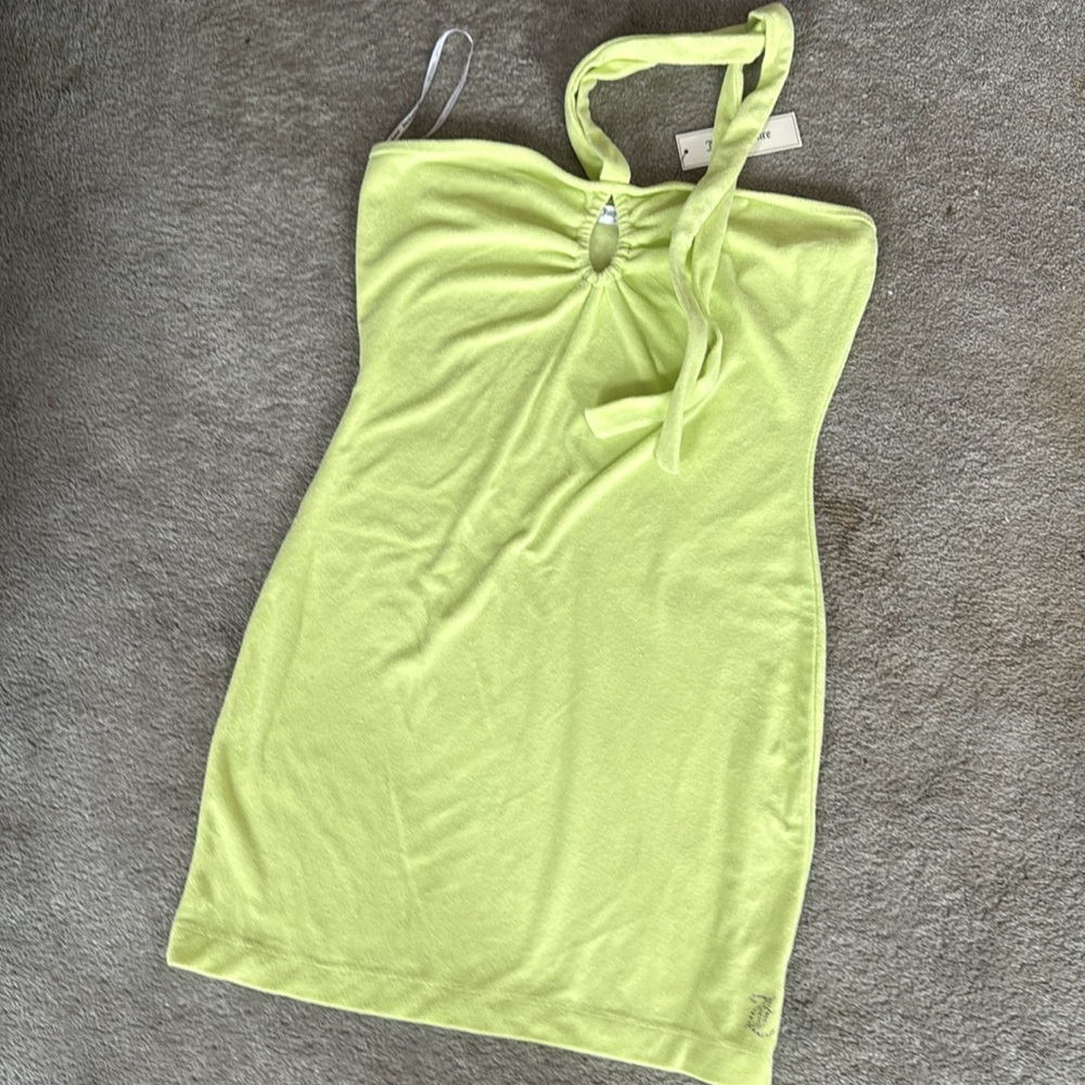 Juicy Couture Yellow Terry Cloth Dress Coverup Exclusive UO S NWT Keyhole Mini - Picture 5 of 7